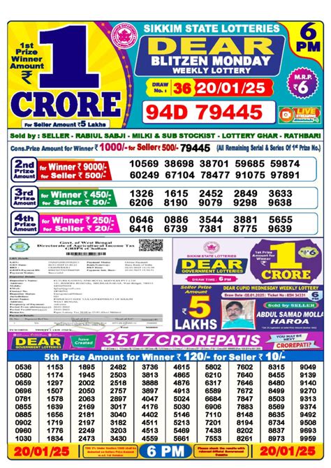dear lottery result yesterday 6pm 8pm